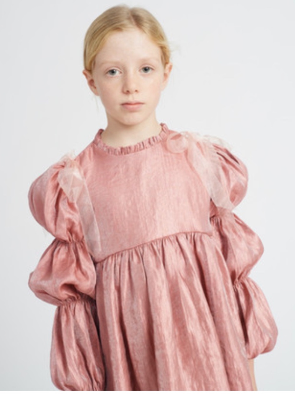 Bebe Organic girls 10Y Elizabeth dress mauvelous pink balloon sleeves